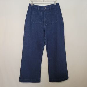 Rolla’s Sailor High Rise Wide Leg Jeans 31 Fit 30x27.5 Ankle Length Blue Stretch